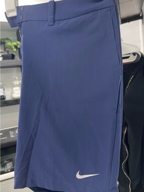 Nike Purple-Blue Athletic Shorts with White Swoosh